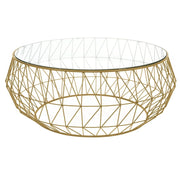Malibu Modern Round Glass Top Coffee Table With Chrome Base - Elax Furniture