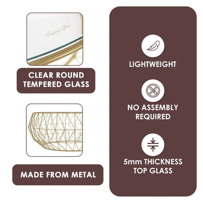 Malibu Modern Round Glass Top Coffee Table With Chrome Base - Elax Furniture