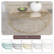 Malibu Modern Round Glass Top Coffee Table With Chrome Base - Elax Furniture