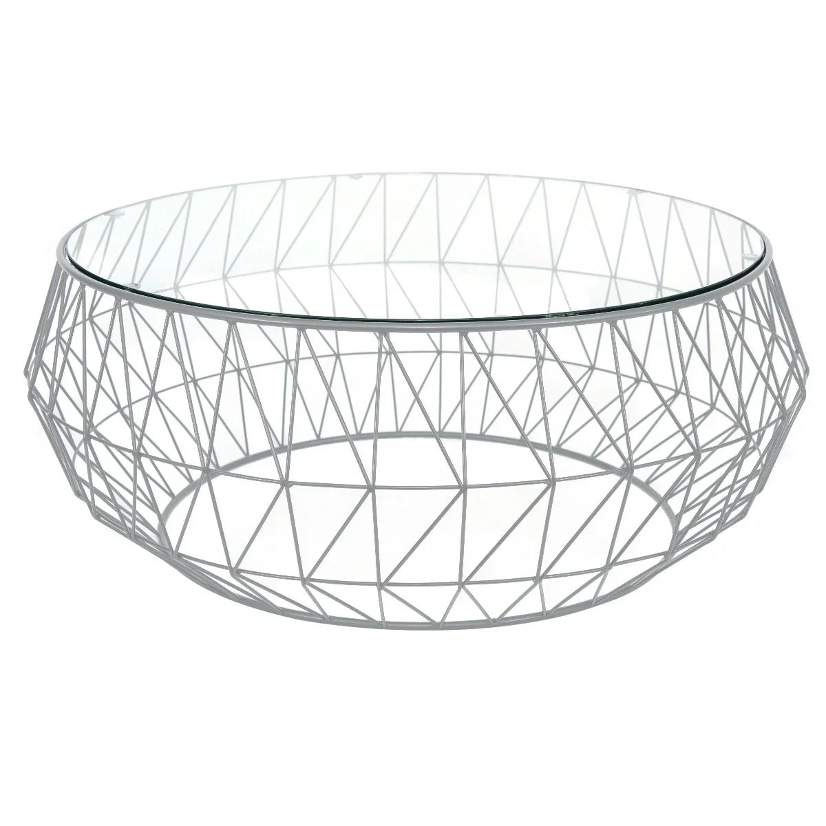 Malibu Modern Round Glass Top Coffee Table With Chrome Base - Elax Furniture