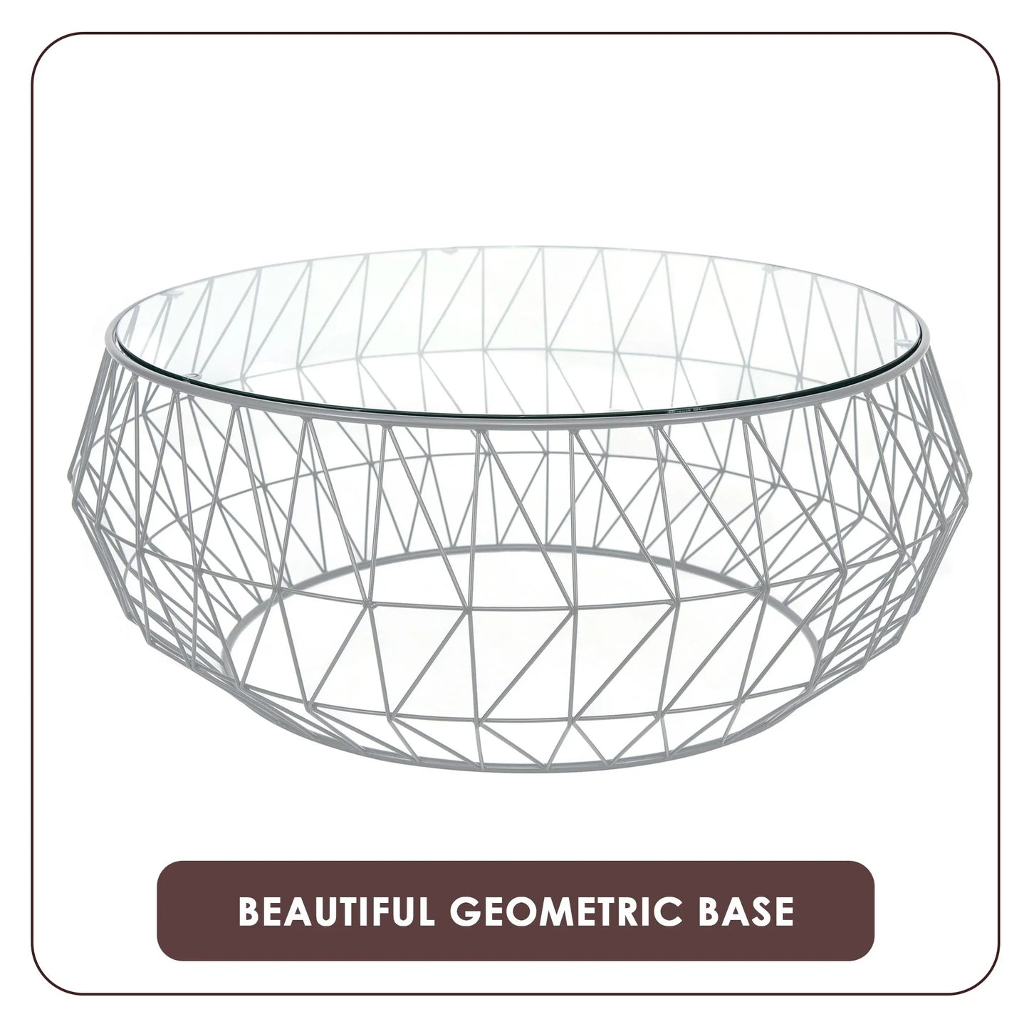 Malibu Modern Round Glass Top Coffee Table With Chrome Base - Elax Furniture