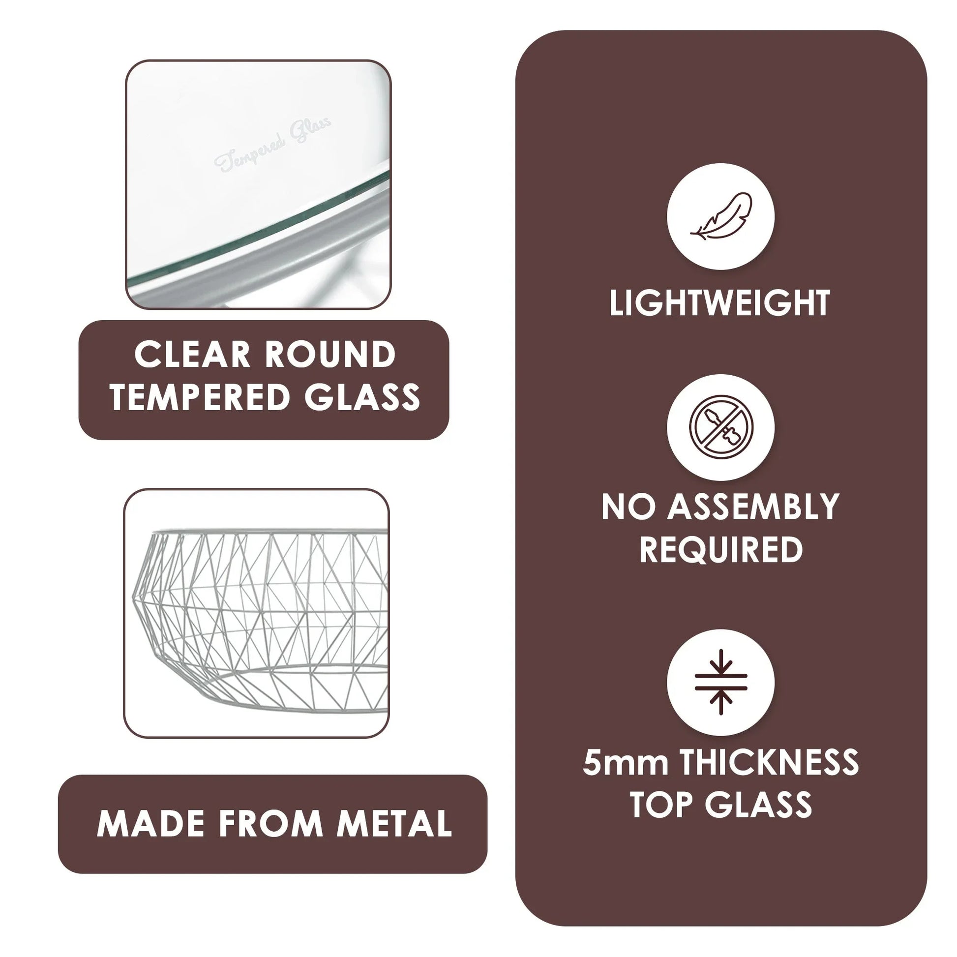 Malibu Modern Round Glass Top Coffee Table With Chrome Base - Elax Furniture