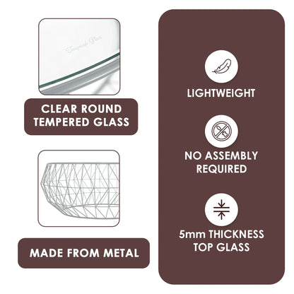 Malibu Modern Round Glass Top Coffee Table With Chrome Base - Elax Furniture