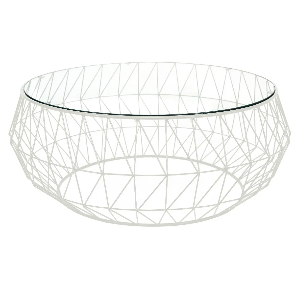 Malibu Modern Round Glass Top Coffee Table With Chrome Base - Elax Furniture