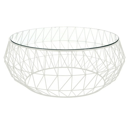 Malibu Modern Round Glass Top Coffee Table With Chrome Base - Elax Furniture