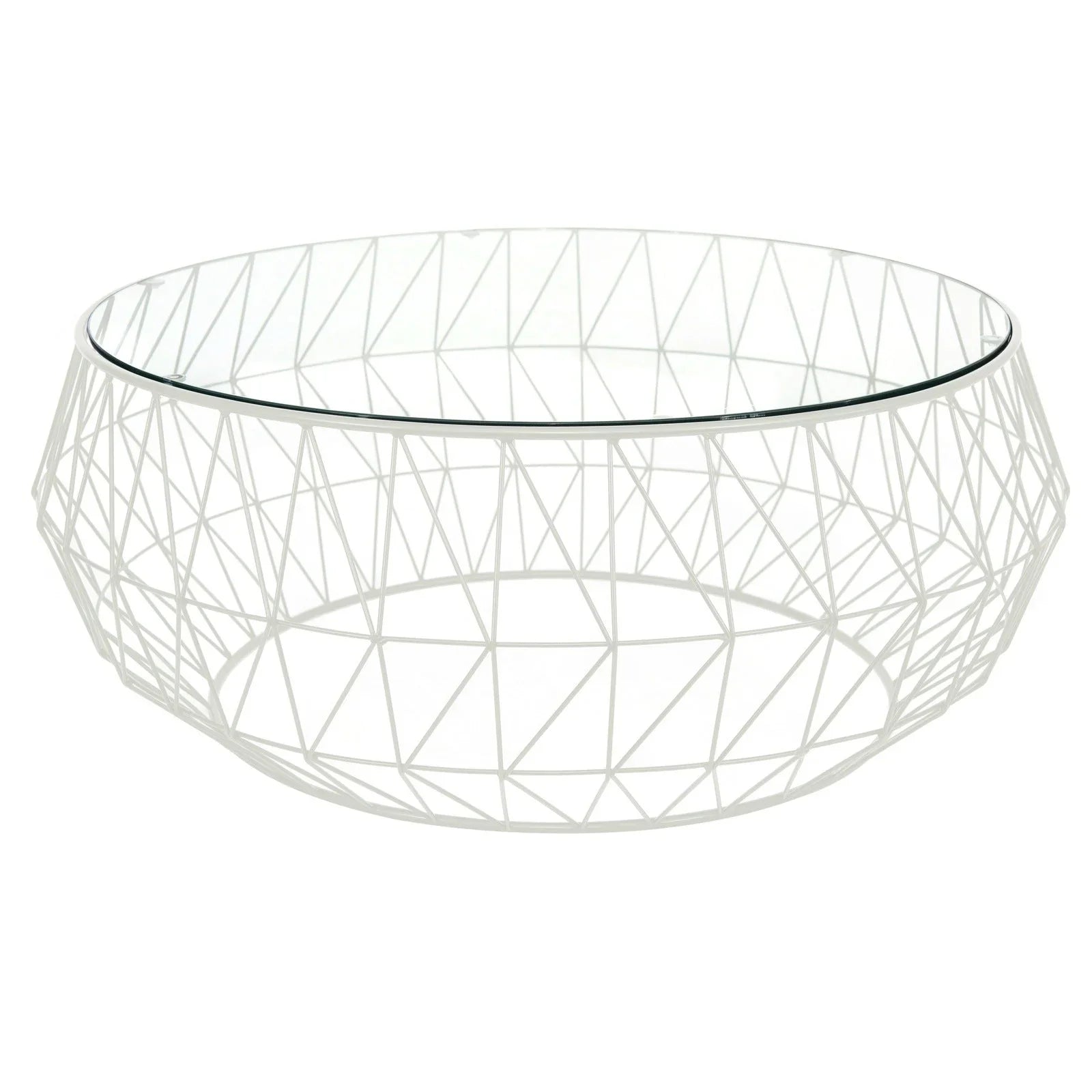 Malibu Modern Round Glass Top Coffee Table With Chrome Base - Elax Furniture