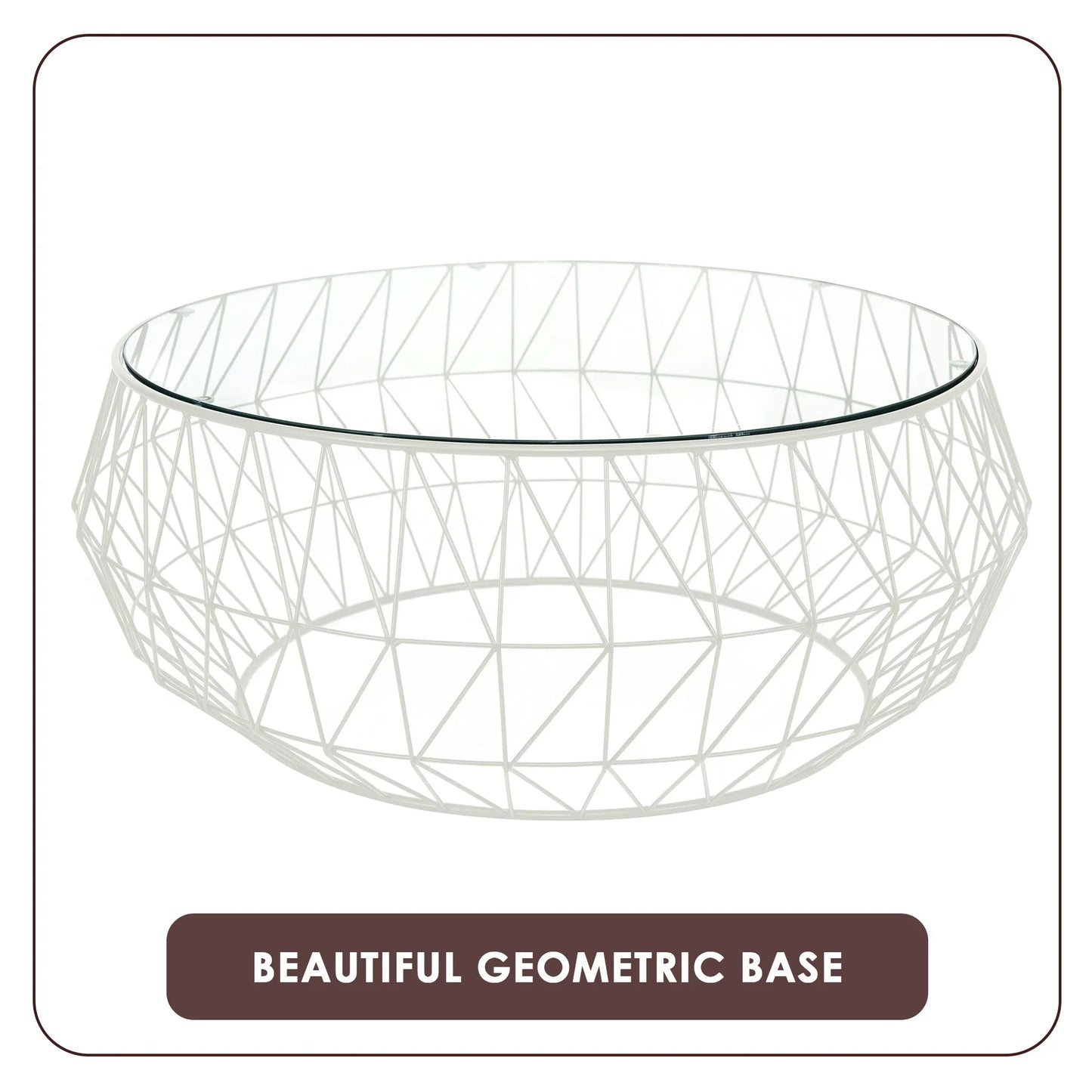 Malibu Modern Round Glass Top Coffee Table With Chrome Base - Elax Furniture