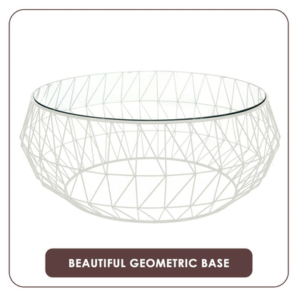 Malibu Modern Round Glass Top Coffee Table With Chrome Base - Elax Furniture