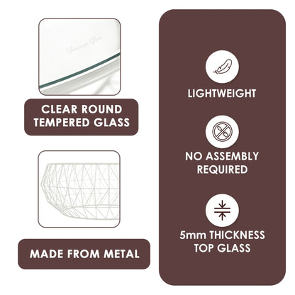 Malibu Modern Round Glass Top Coffee Table With Chrome Base - Elax Furniture