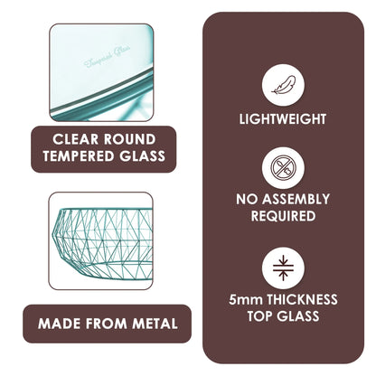 Malibu Modern Round Glass Top Coffee Table With Chrome Base - Elax Furniture