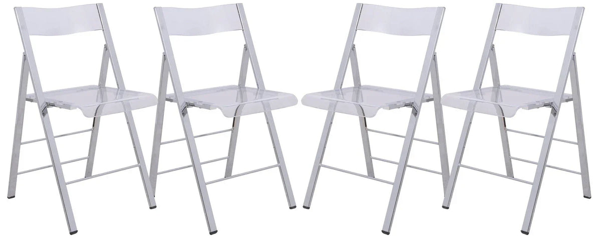 Menno Modern Acrylic Folding Chair - Elax Furniture