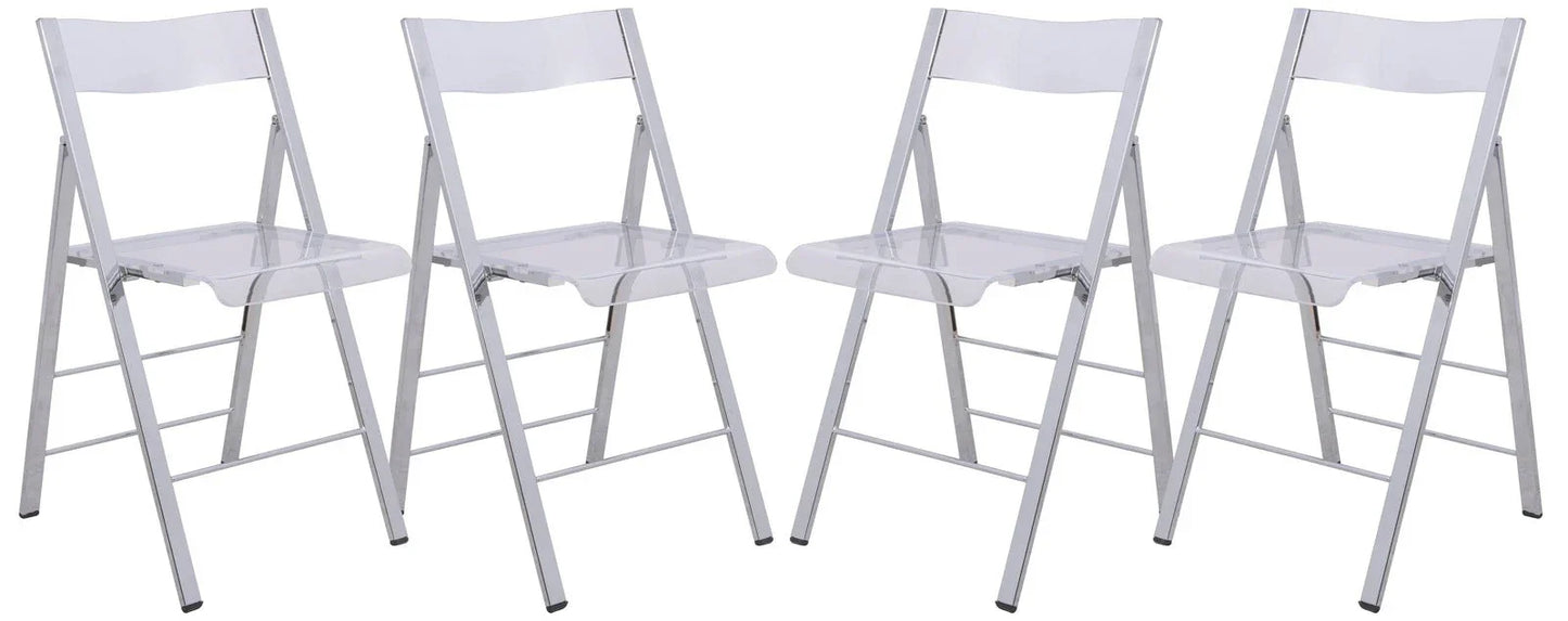 Menno Modern Acrylic Folding Chair - Elax Furniture