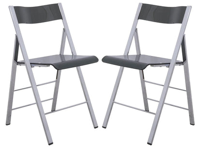Menno Modern Acrylic Folding Chair Set of 2 - Elax Furniture