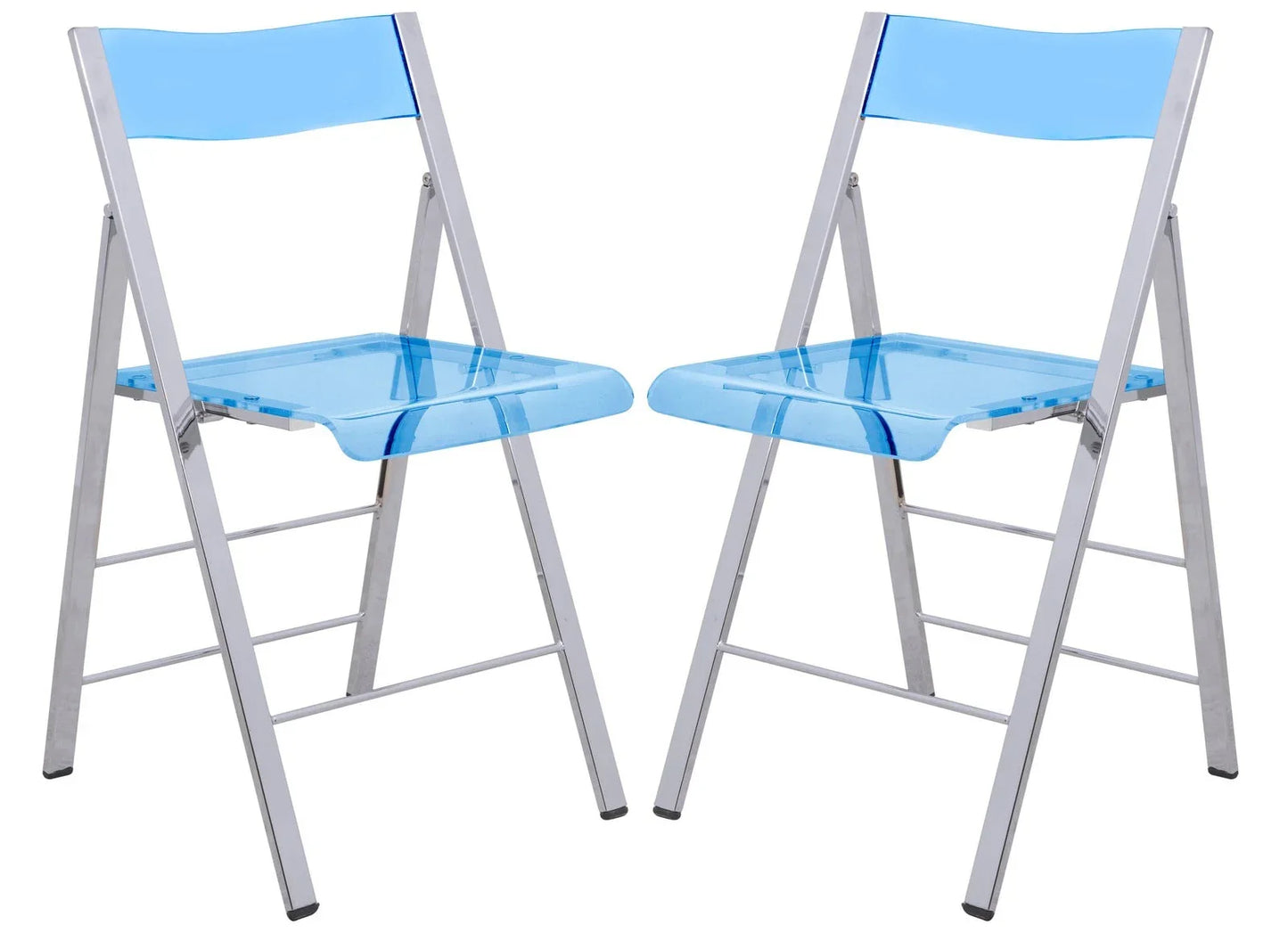 Menno Modern Acrylic Folding Chair Set of 2 - Elax Furniture