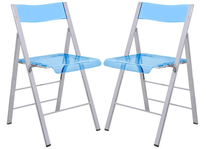 Menno Modern Acrylic Folding Chair Set of 2 - Elax Furniture
