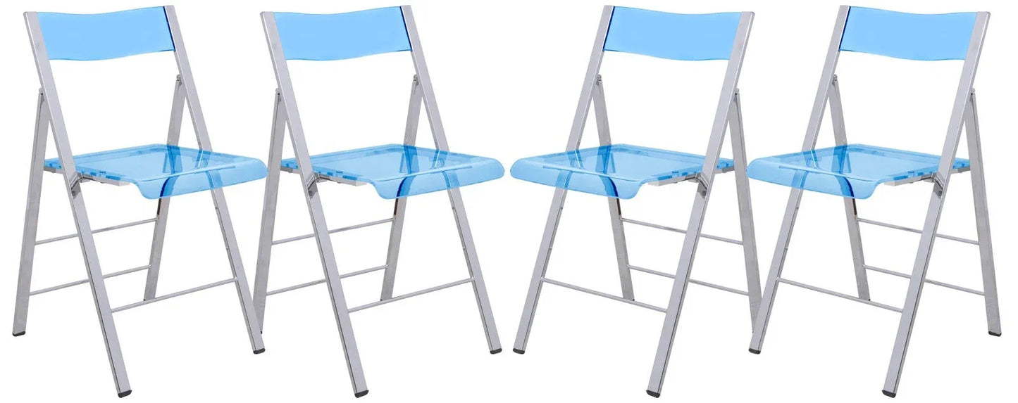 Menno Modern Acrylic Folding Chair - Elax Furniture