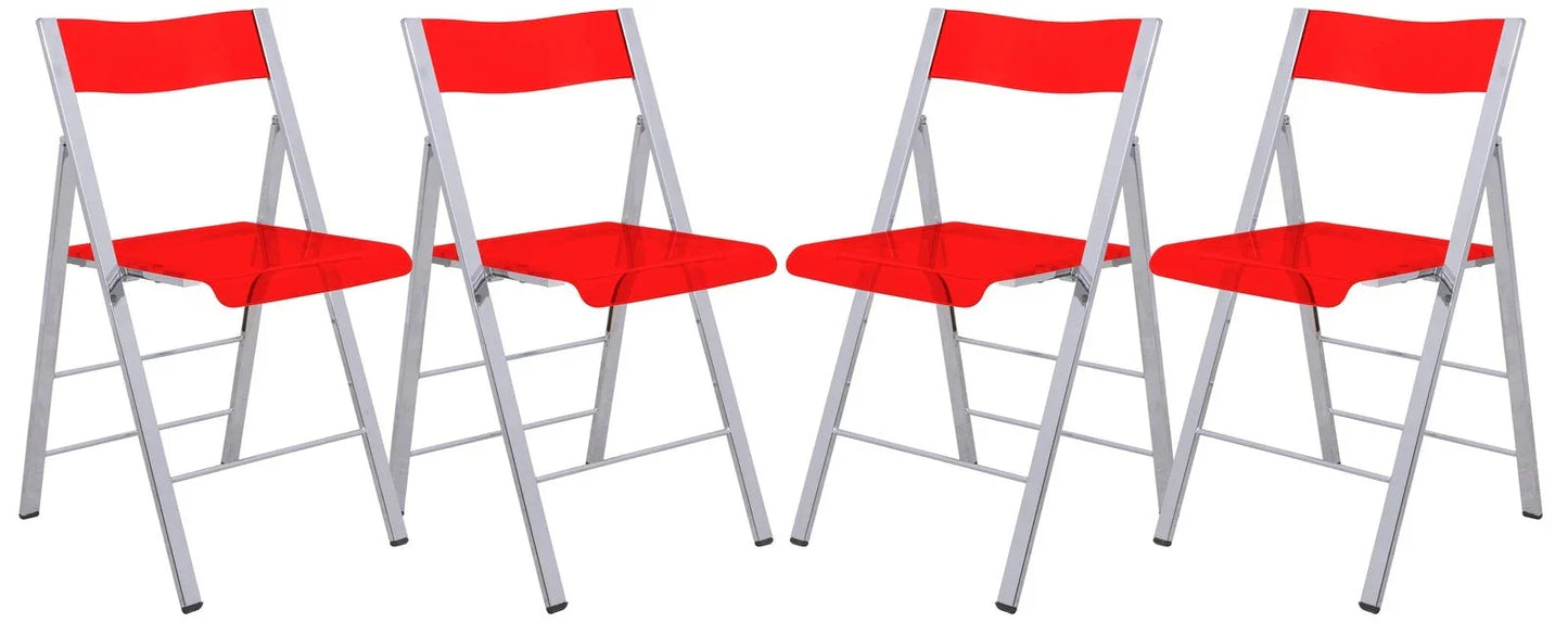 Menno Modern Acrylic Folding Chair - Elax Furniture