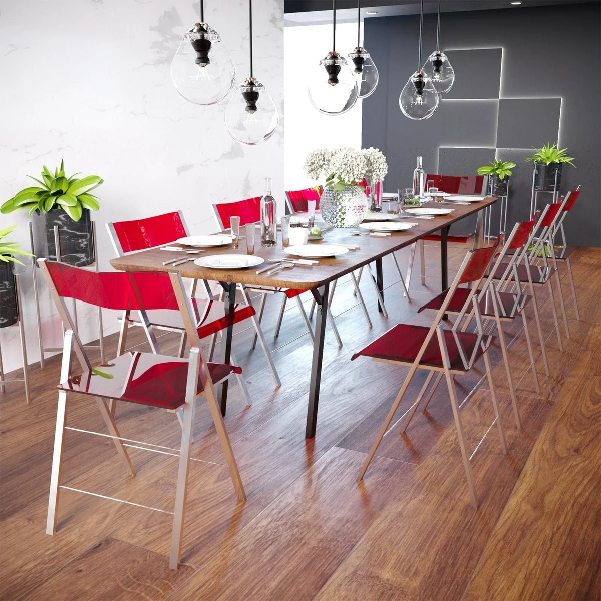 Menno Modern Acrylic Folding Chair - Elax Furniture