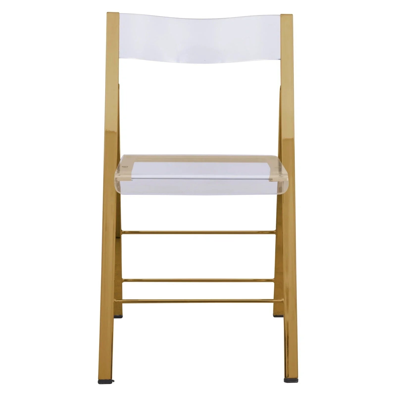 Menno Modern Acrylic Gold Base Folding Chair - Elax Furniture