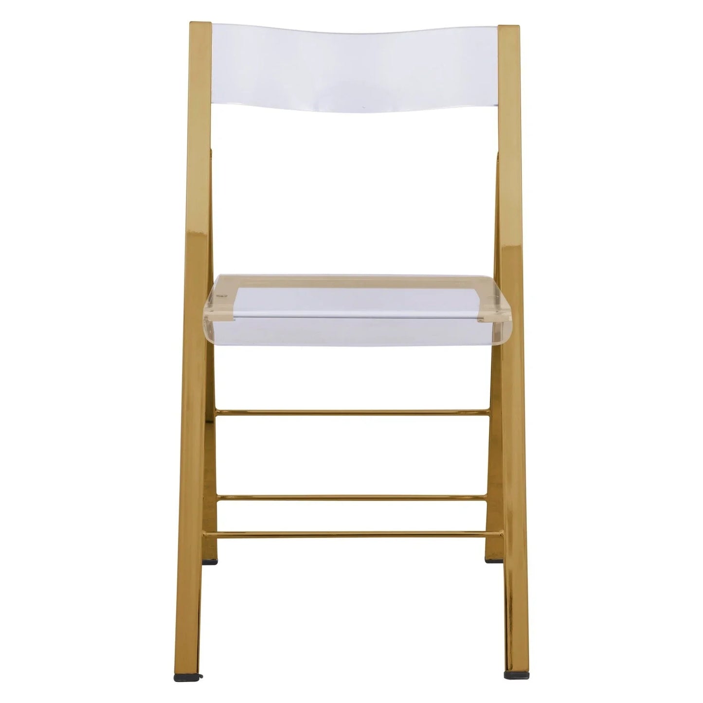 Menno Modern Acrylic Gold Base Folding Chair, Set of 4 - Elax Furniture