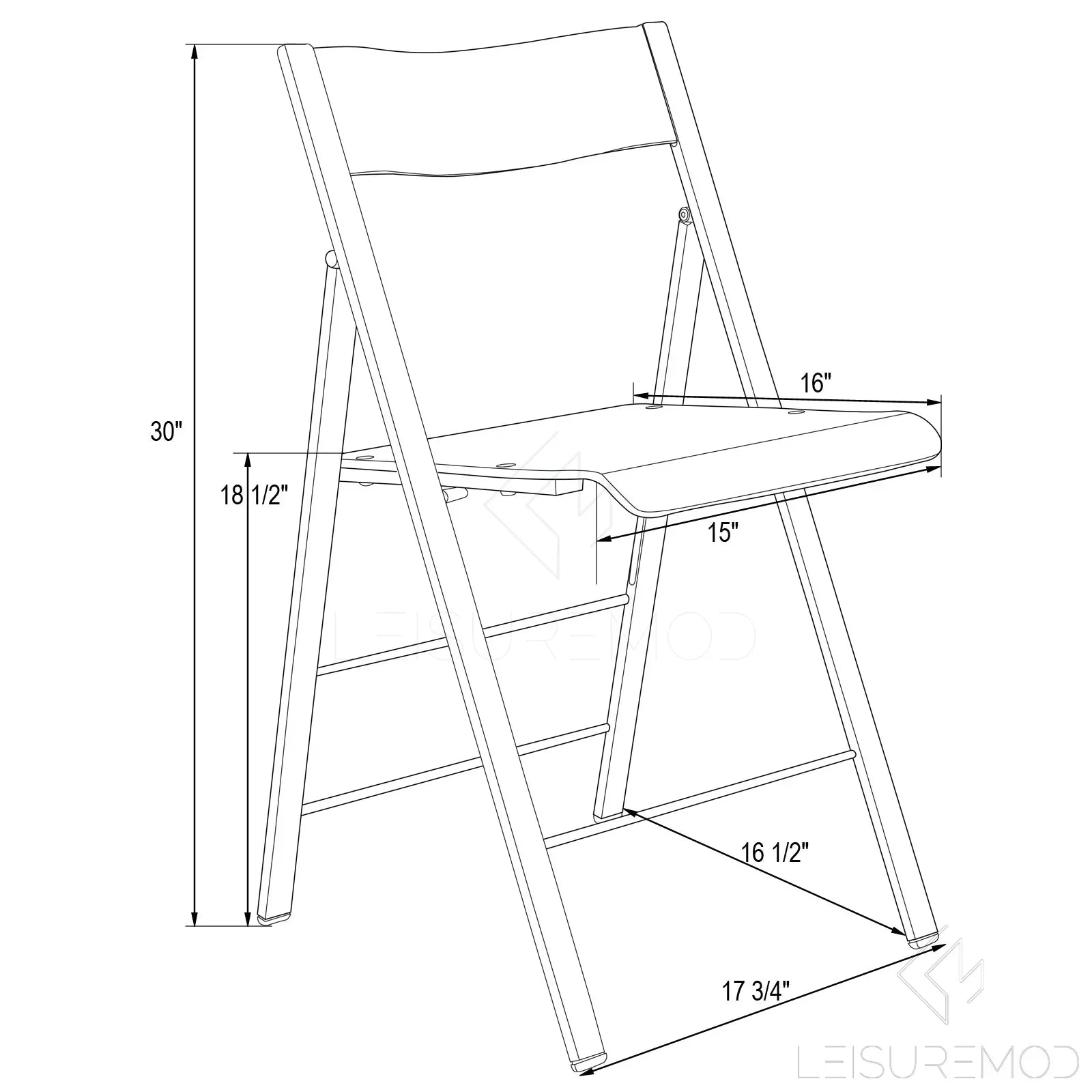 Menno Modern Acrylic Folding Chair - Elax Furniture