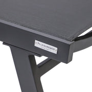 Marlin Patio Chaise Lounge Chair with Armrests in Black Aluminum Frame, Set of 2 - Elax Furniture