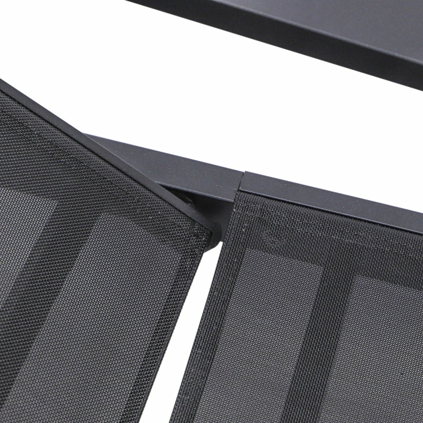 Marlin Patio Chaise Lounge Chair with Armrests in Black Aluminum Frame, Set of 2 - Elax Furniture