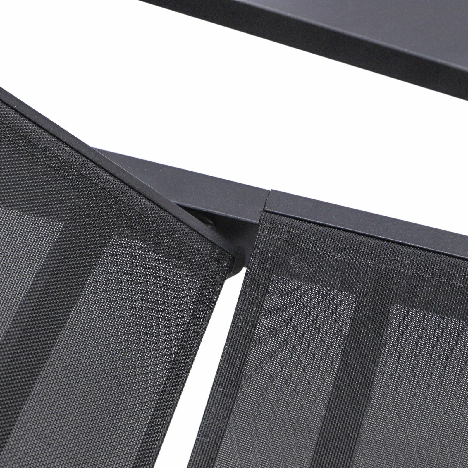 Marlin Patio Chaise Lounge Chair with Armrests in Black Aluminum Frame, Set of 2 - Elax Furniture