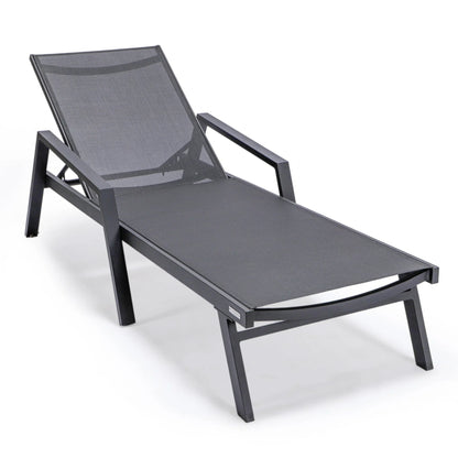 Marlin Aluminum Outdoor Chaise Lounge Chair with Sling Fabric Seat - Elax Furniture