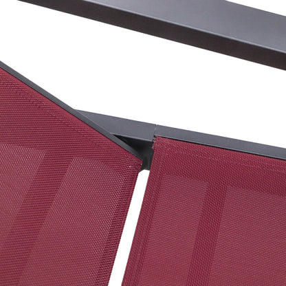 Marlin Patio Chaise Lounge Chair with Armrests in Black Aluminum Frame, Set of 2 - Elax Furniture