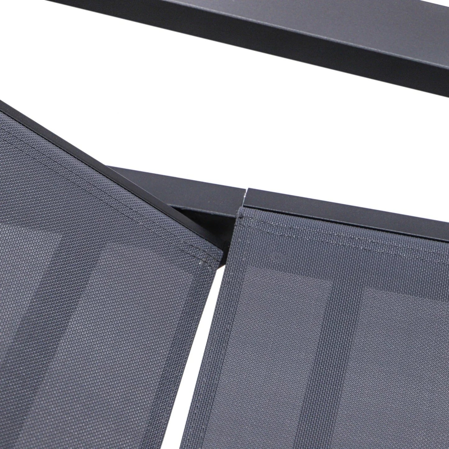 Marlin Patio Chaise Lounge Chair with Armrests in Black Aluminum Frame, Set of 2 - Elax Furniture