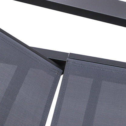 Marlin Patio Chaise Lounge Chair with Armrests in Black Aluminum Frame, Set of 2 - Elax Furniture