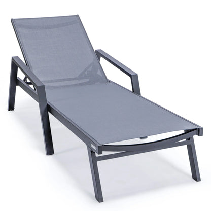 Marlin Aluminum Outdoor Chaise Lounge Chair with Sling Fabric Seat - Elax Furniture