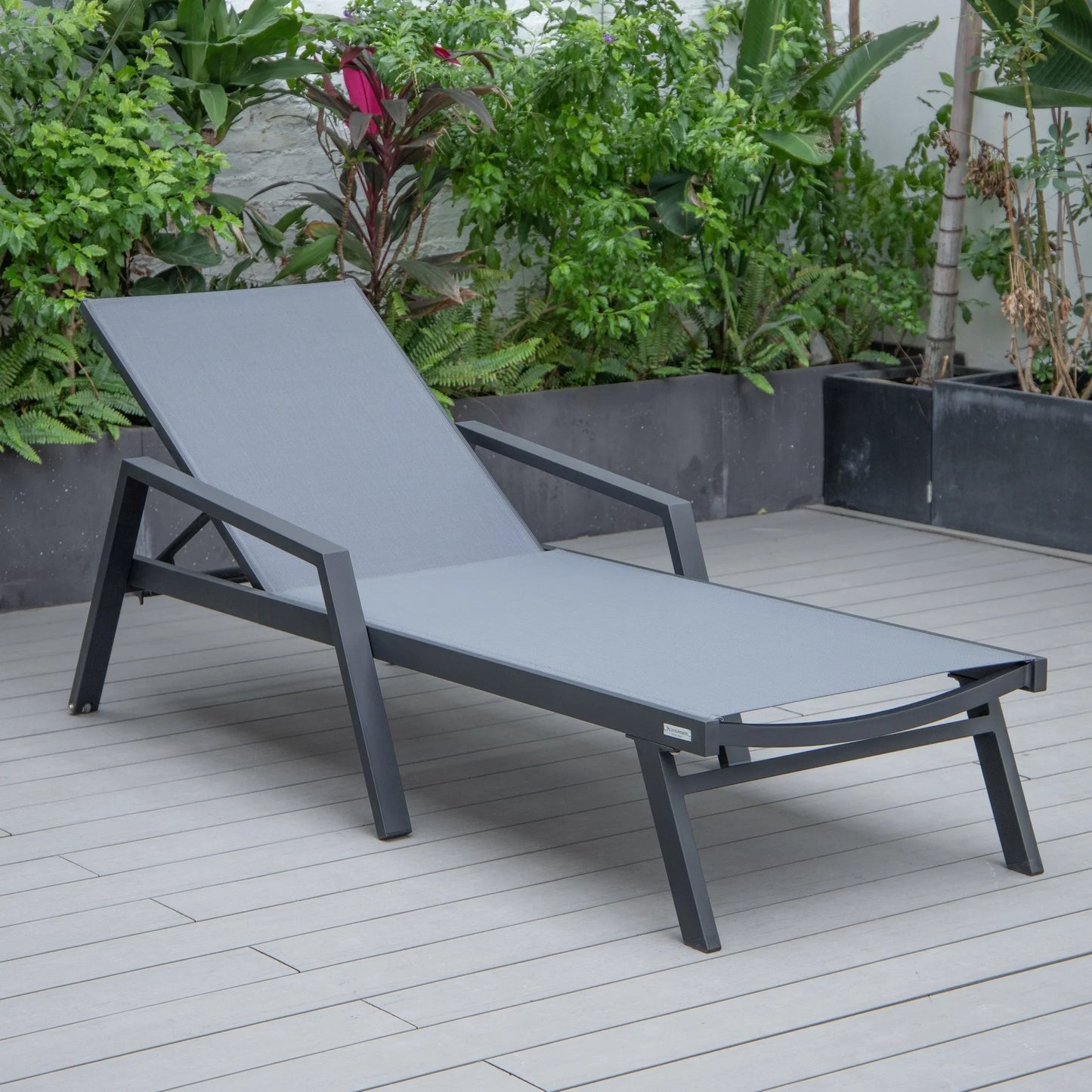 Marlin Aluminum Outdoor Chaise Lounge Chair with Sling Fabric Seat - Elax Furniture