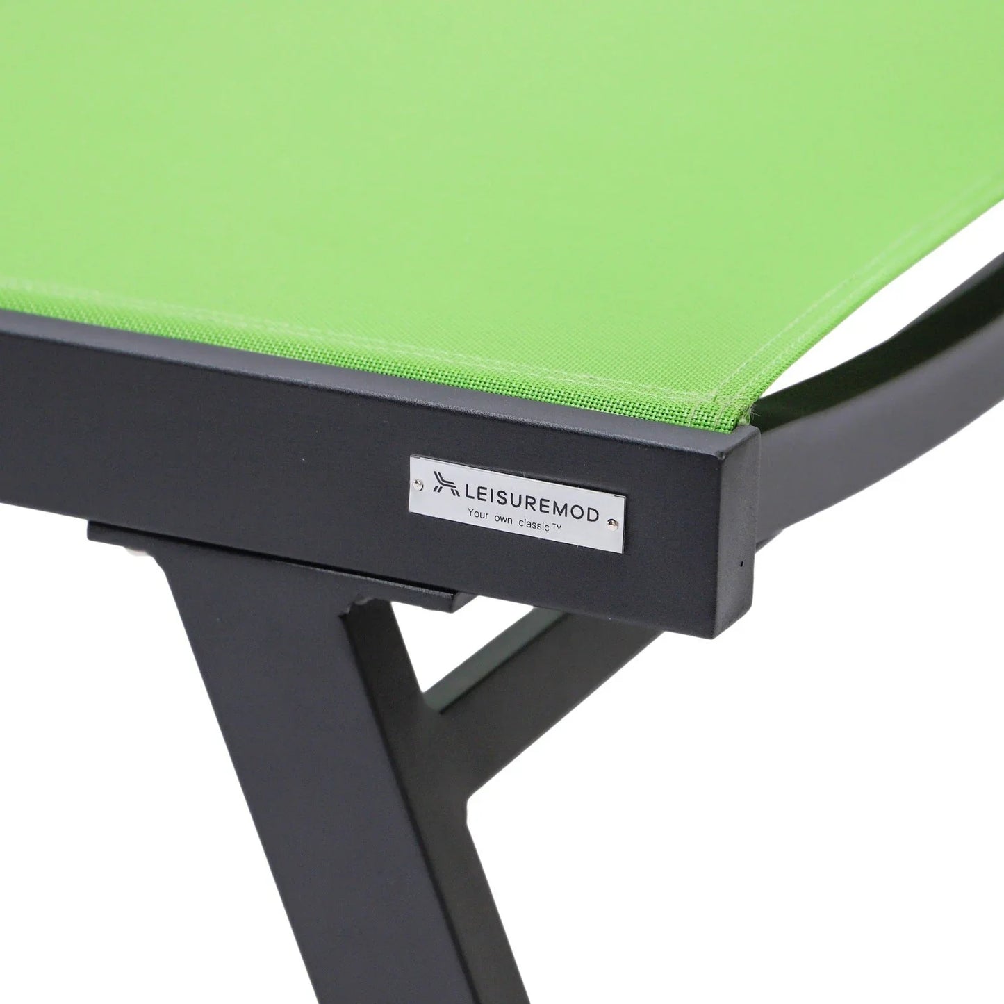 Marlin Patio Chaise Lounge Chair with Armrests in Black Aluminum Frame, Set of 2 - Elax Furniture