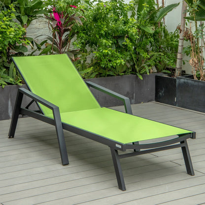 Marlin Aluminum Outdoor Chaise Lounge Chair with Sling Fabric Seat - Elax Furniture