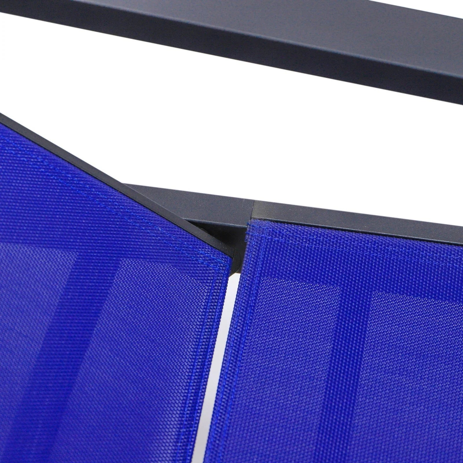 Marlin Patio Chaise Lounge Chair with Armrests in Black Aluminum Frame, Set of 2 - Elax Furniture