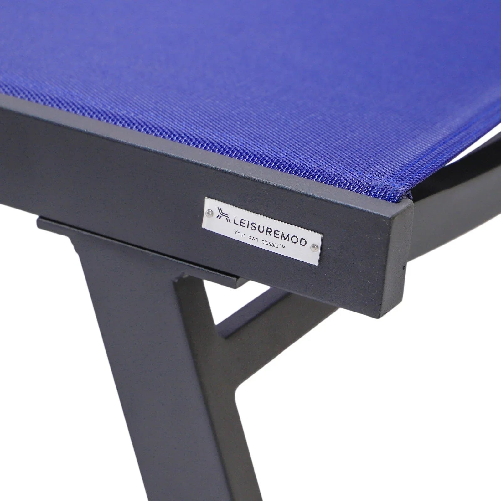 Marlin Patio Chaise Lounge Chair with Armrests in Black Aluminum Frame, Set of 2 - Elax Furniture