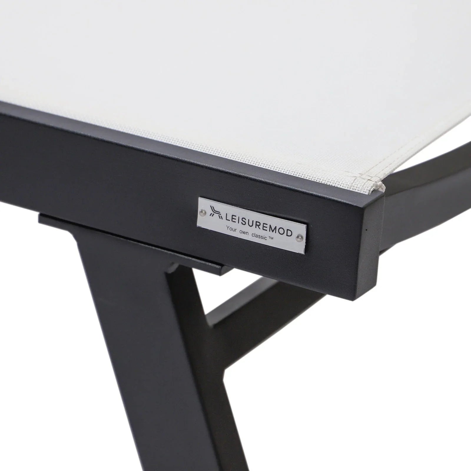 Marlin Patio Chaise Lounge Chair with Armrests in Black Aluminum Frame, Set of 2 - Elax Furniture