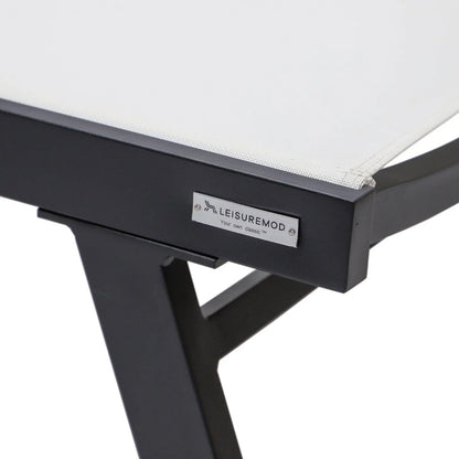 Marlin Patio Chaise Lounge Chair with Armrests in Black Aluminum Frame, Set of 2 - Elax Furniture