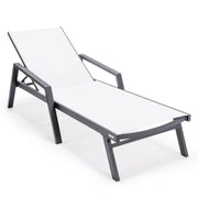 Marlin Aluminum Outdoor Chaise Lounge Chair with Sling Fabric Seat - Elax Furniture