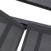 Marlin Modern Black Aluminum Outdoor Chaise Lounge Chair Set of 2 With Arms and Square Fire Pit Side Table for Patio - Elax Furniture
