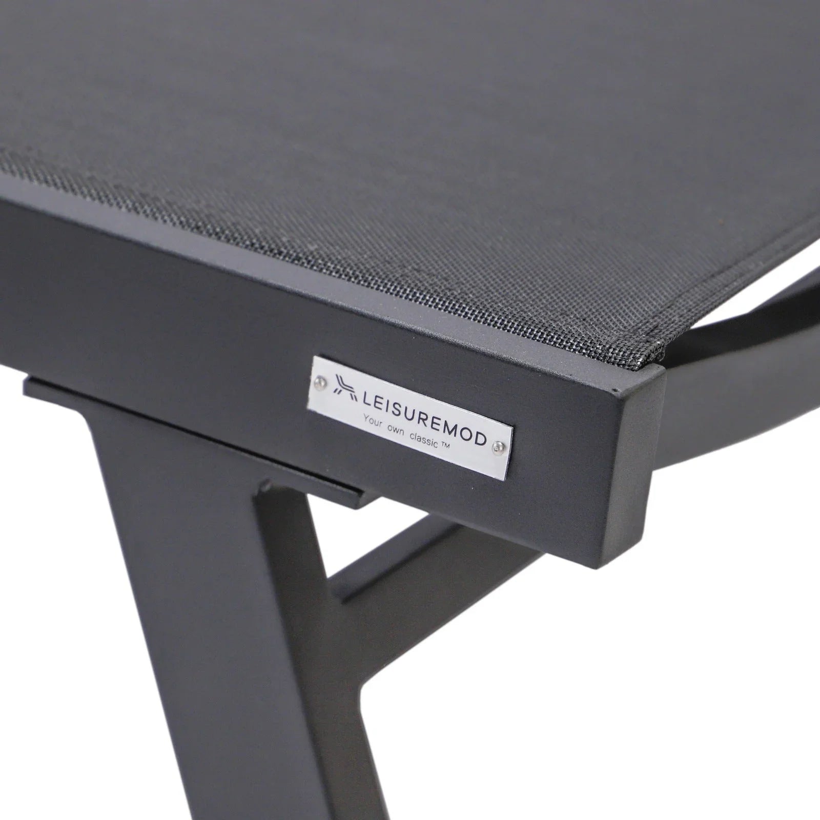 Marlin Modern Black Aluminum Outdoor Chaise Lounge Chair Set of 2 With Arms and Square Fire Pit Side Table for Patio - Elax Furniture