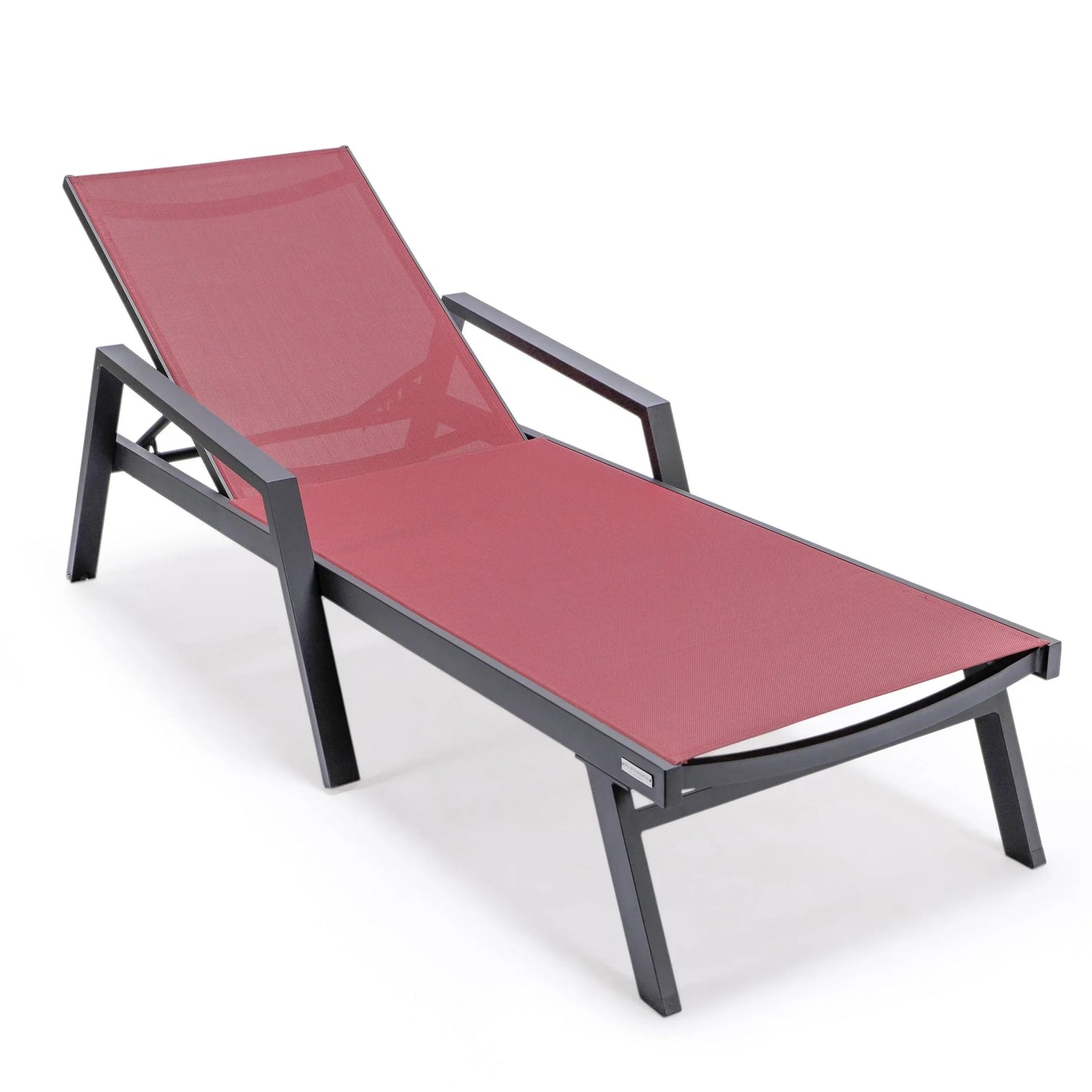 Marlin Aluminum Outdoor Chaise Lounge Chair with a Square Fire Pit Table - Elax Furniture