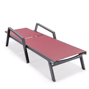 Marlin Aluminum Outdoor Chaise Lounge Chair with a Square Fire Pit Table - Elax Furniture