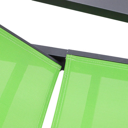 Marlin Modern Black Aluminum Outdoor Chaise Lounge Chair Set of 2 With Arms and Square Fire Pit Side Table for Patio - Elax Furniture