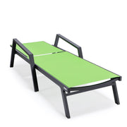 Marlin Aluminum Outdoor Chaise Lounge Chair with a Square Fire Pit Table - Elax Furniture