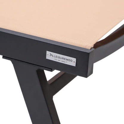 Marlin Modern Black Aluminum Outdoor Chaise Lounge Chair Set of 2 With Arms and Square Fire Pit Side Table for Patio - Elax Furniture