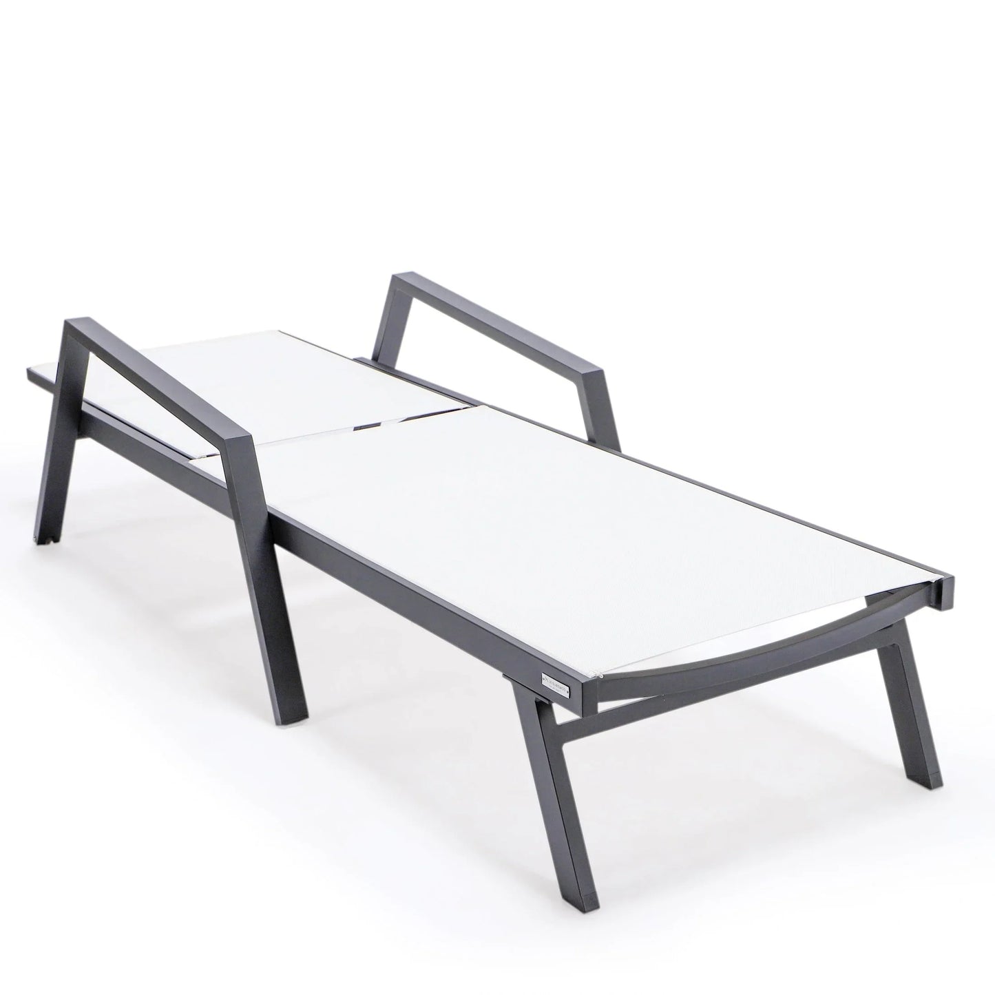 Marlin Aluminum Outdoor Chaise Lounge Chair with a Square Fire Pit Table - Elax Furniture