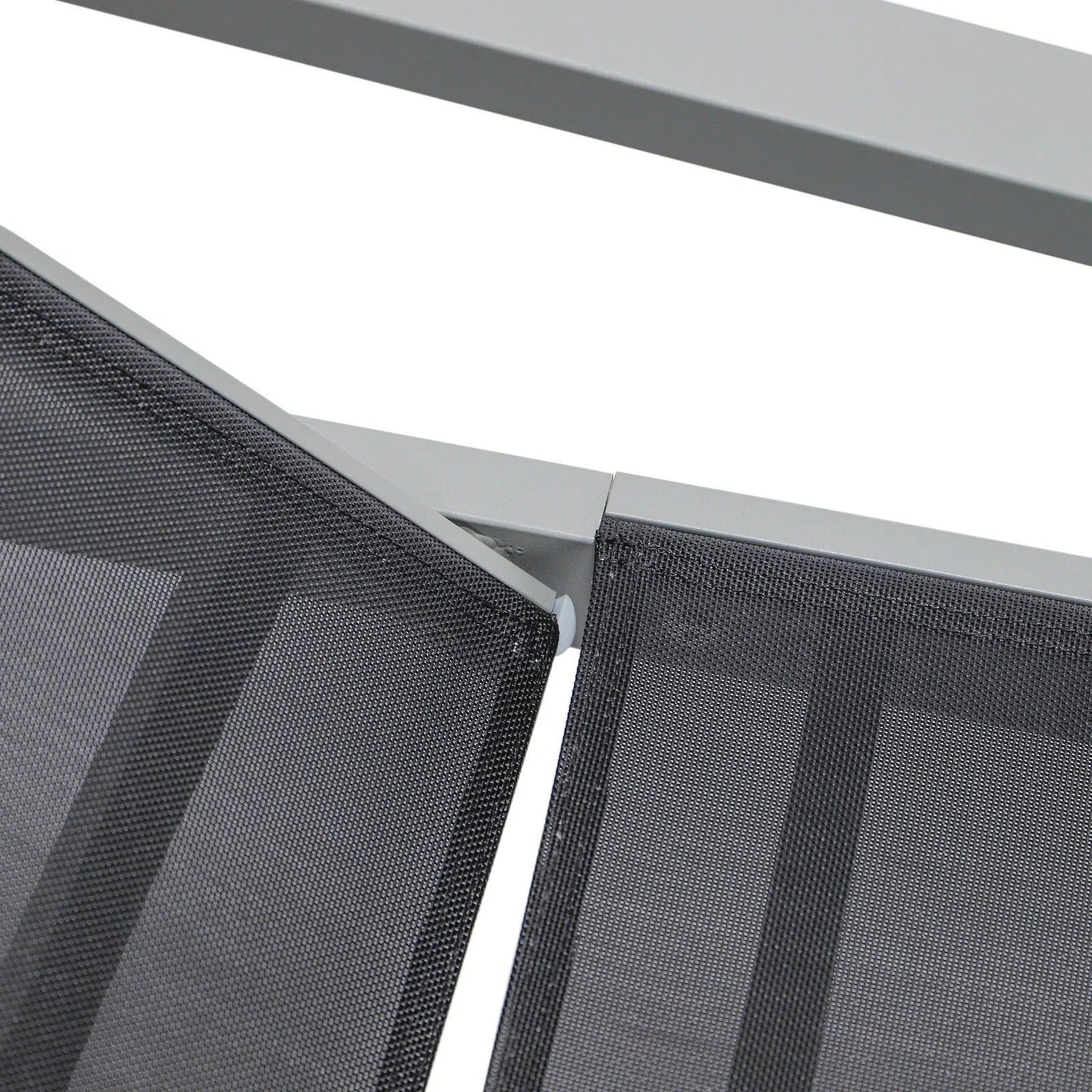 Marlin Patio Chaise Lounge Chair with Armrests in Grey Aluminum Frame, Set of 2 - Elax Furniture